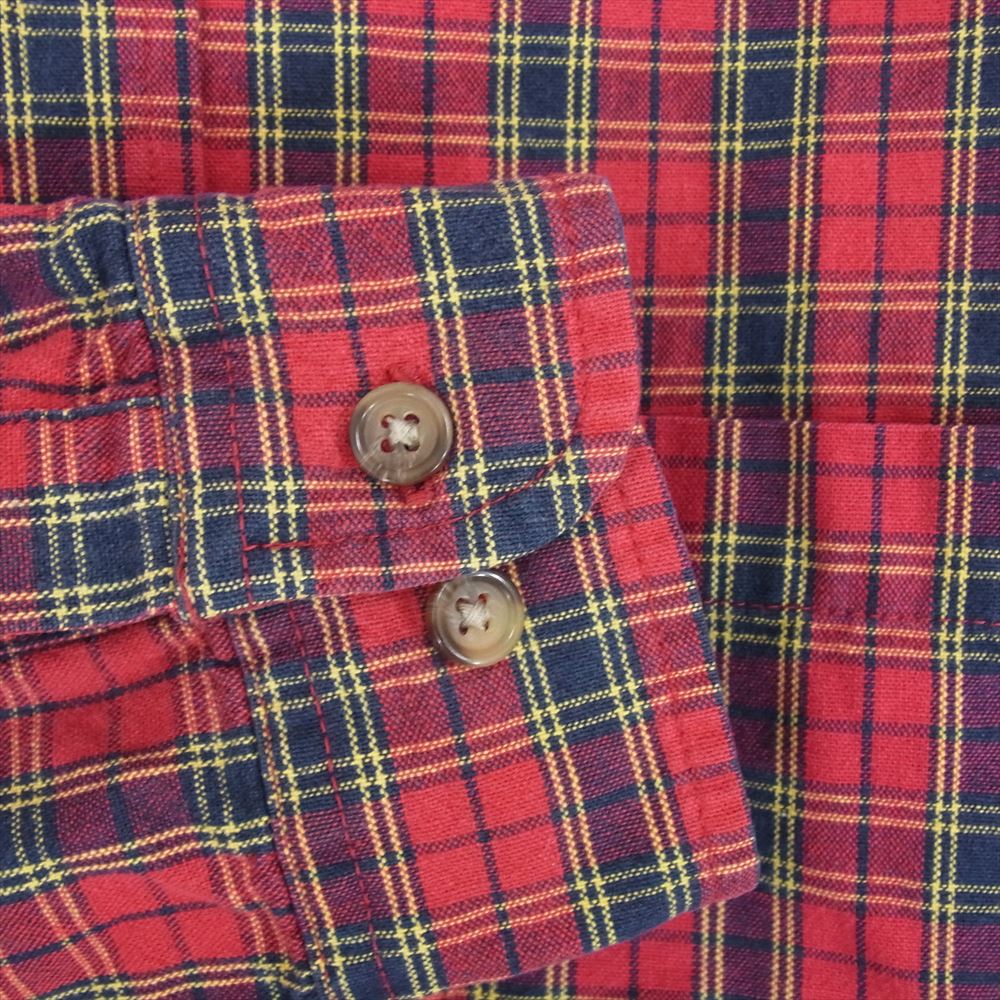 Eddie Bauer エディー・バウアー 90s ボタンダウン チェック 長袖 シャツ レッド系 サイズ表記無【中古】