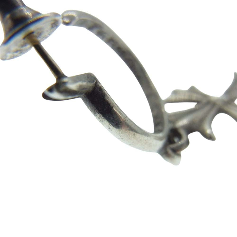 CHROME HEARTS クロムハーツ(原本無) TINY CH CROSS タイニー CHクロス フープ シルバー ピアス シルバー系【中古】