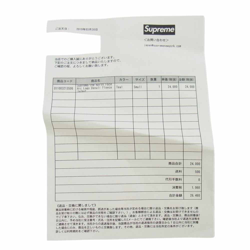 Supreme シュプリーム 19SS NA119031 × THE NORTH FACE Ark Logo Denali Freece Jacket NA119031 ザノースフェイス アーチロゴ デナリフリース ジャケット ブラック系 ブルー系 USA S【中古】