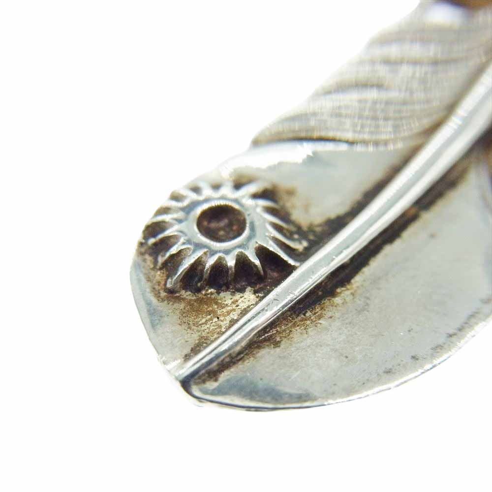 ARIZONA FREEDOM アリゾナフリーダム K18 上金 ハート フェザー 唐草 ペンダント トップ 50mm シルバー系 ゴールド系【中古】