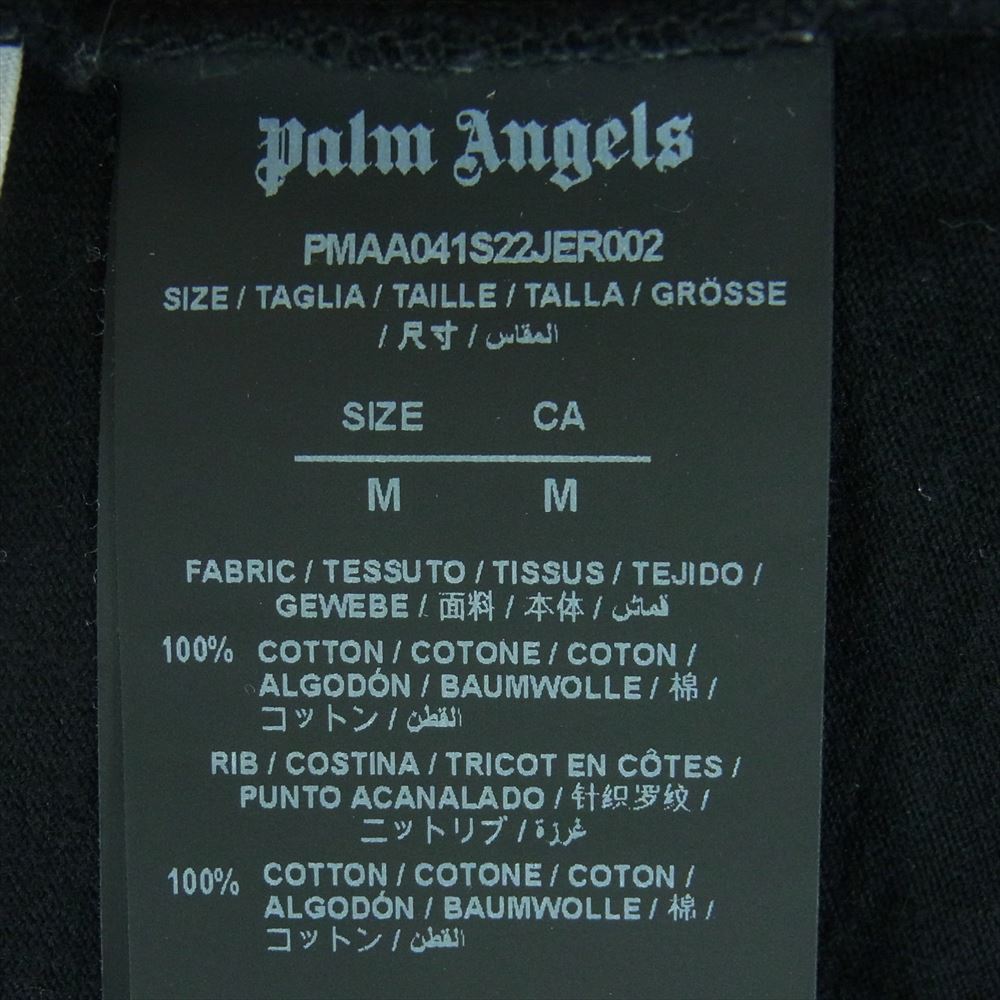 PALM ANGELS パームエンジェルス PMAA041S22JER002 apple バック ロゴプリント 半袖 Tシャツ ブラック系 M【中古】