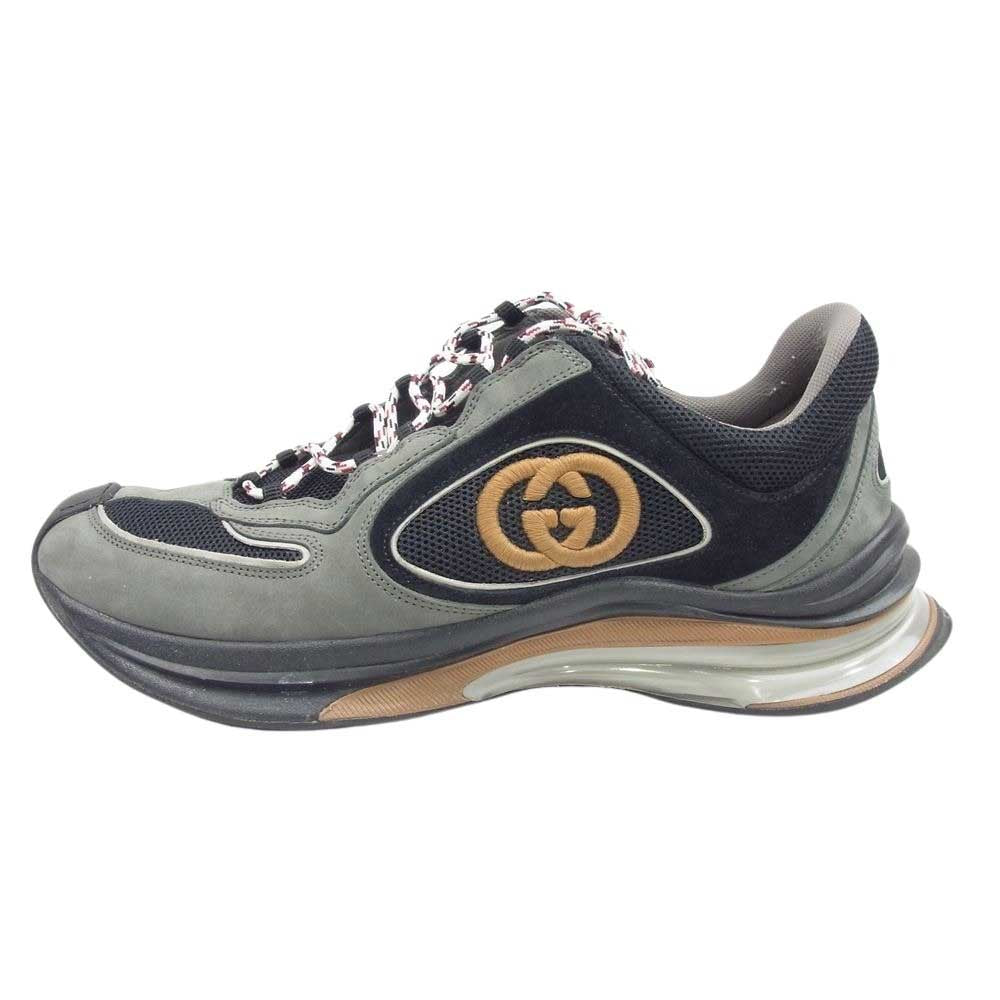 GUCCI グッチ run lace up sneakers ラン レースアップ GGロゴ刺繍 