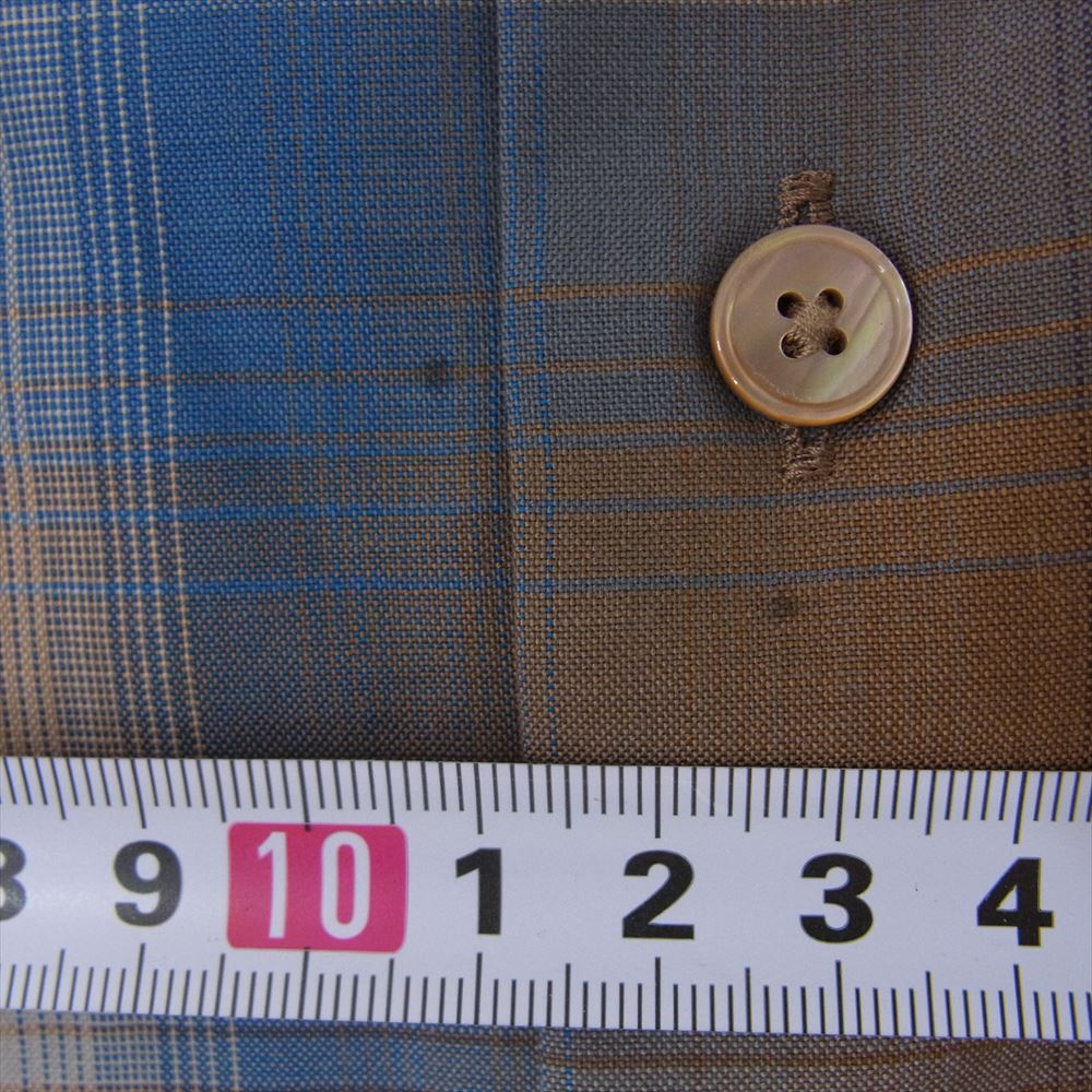 AURALEE オーラリー A23SS01LC SUPER LIGHT WOOL CHECK SHIRT スーパー ライト ウール チェック 長袖 シャツ ブラウン系 4【中古】