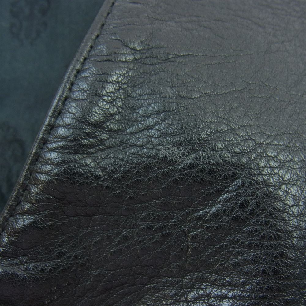 CHROME HEARTS クロムハーツ(原本無) 国内正規品 6BTN ZIP FRNT VEST スター ボタン ダガージップ レザー ベスト ブラック系 S【中古】