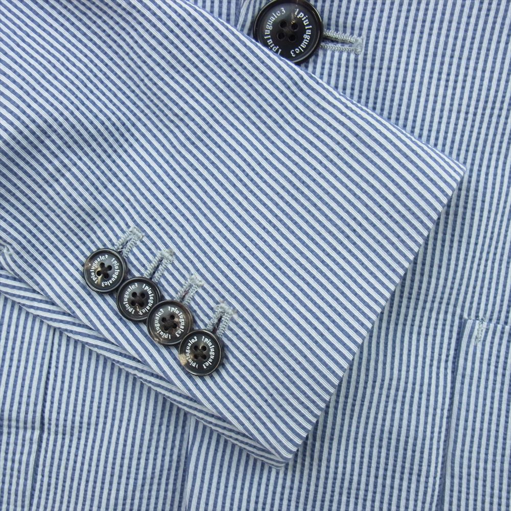 1piu1uguale3 ウノピュウノウグァーレトレ MRB264MRP302 スーツ セットアップ TRAVEL JACKET PANTS シアサッカー トラベル ジャケット スラックス パンツ ライトブルー系【中古】