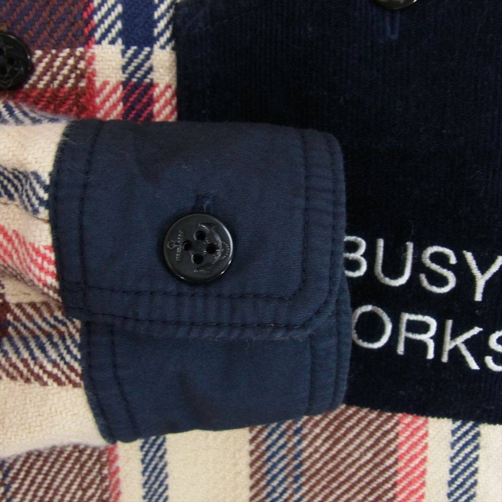 A BATHING APE アベイシングエイプ 001SHG801003X BAPE CHECK FLANNEL SHIRT BUSY WORKS ロゴ刺繍 ベイプ フランネル チェック ネルシャツ マルチカラー系 S【中古】