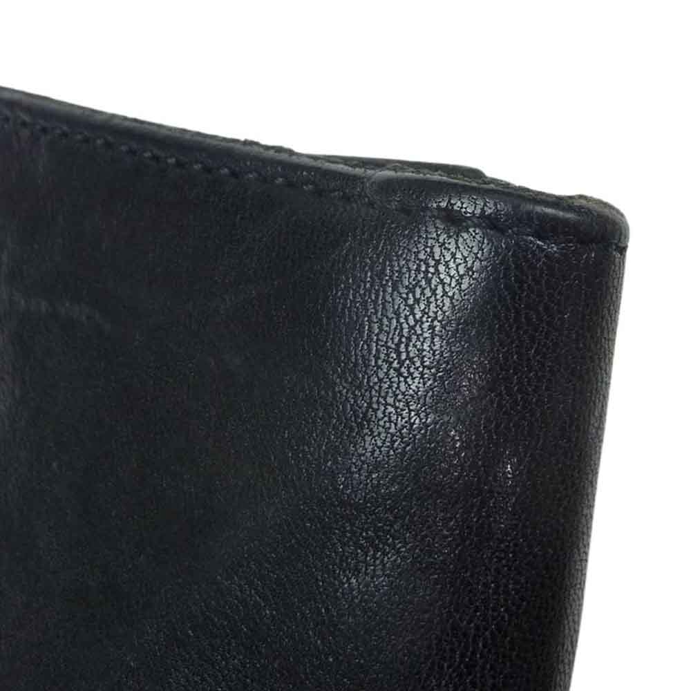 ISAMUKATAYAMA BACKLASH イサムカタヤマバックラッシュ 318-12 ダブルショルダー レザー ロング ウォレット 長財布 ブラック系【中古】