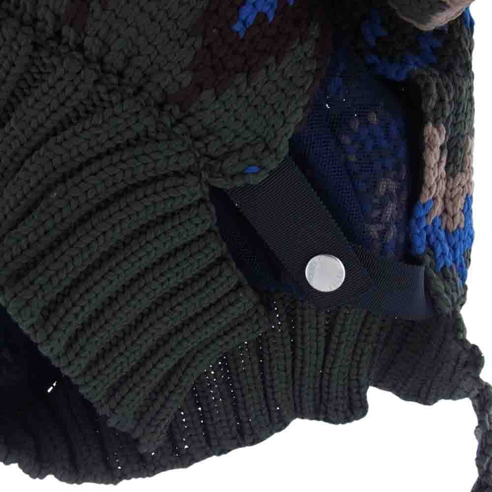Sacai サカイ 24SS 24-07229 Jacquard Knit Blouson ニット ブルゾン ジャケット 3【美品】【中古】