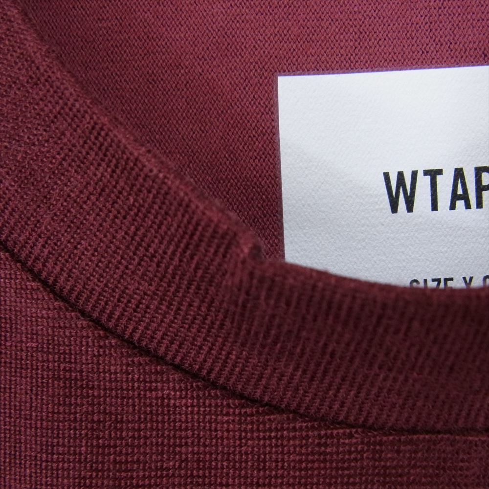 WTAPS ダブルタップス 23AW 232ATDT-CSM09 RACO BRACKETS ロゴ 半袖 Tシャツ カットソー エンジ系 X03 【美品】【中古】