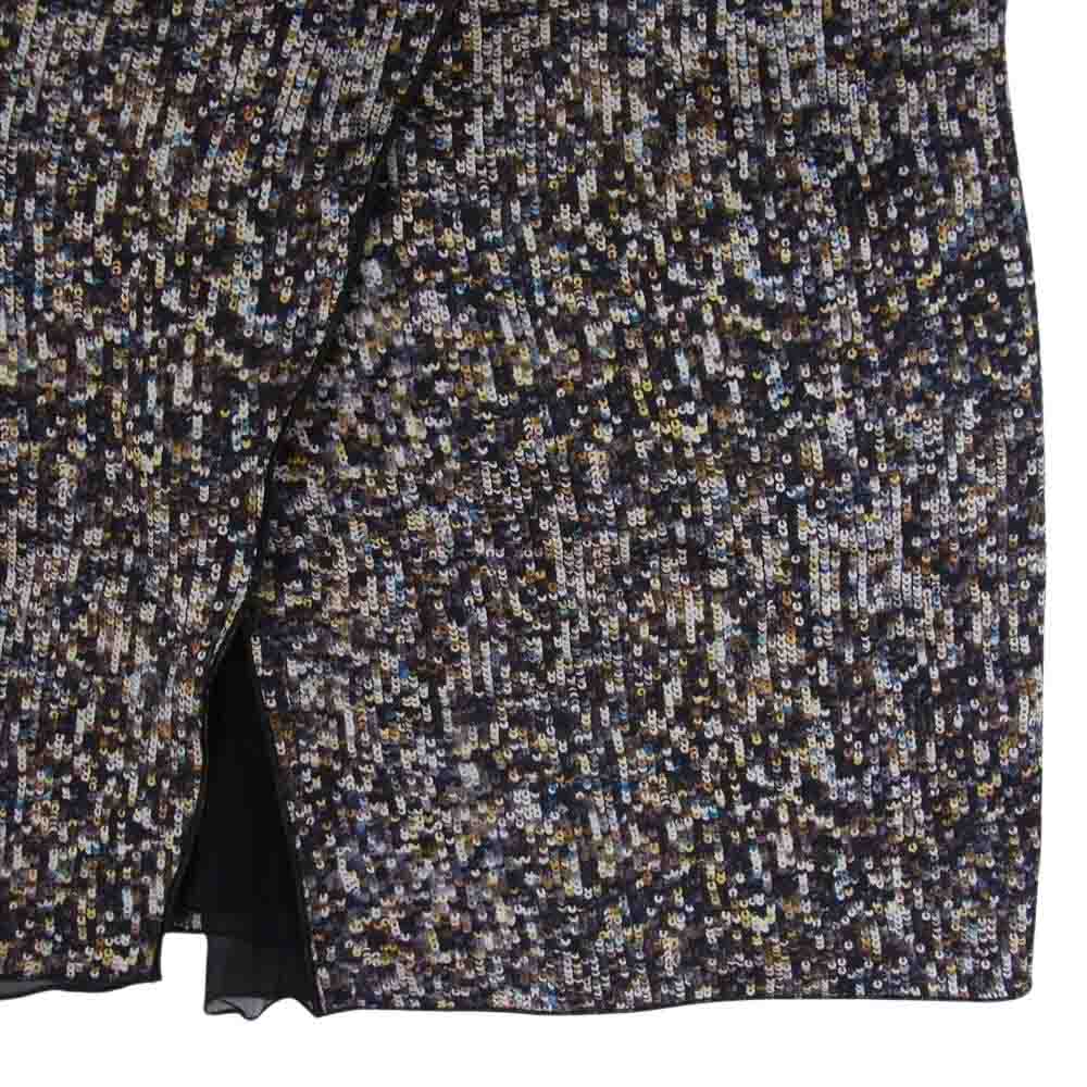 D&G ディーアンドジー スパンコール柄 トロンプルイユ スカート ブラック系 38【中古】