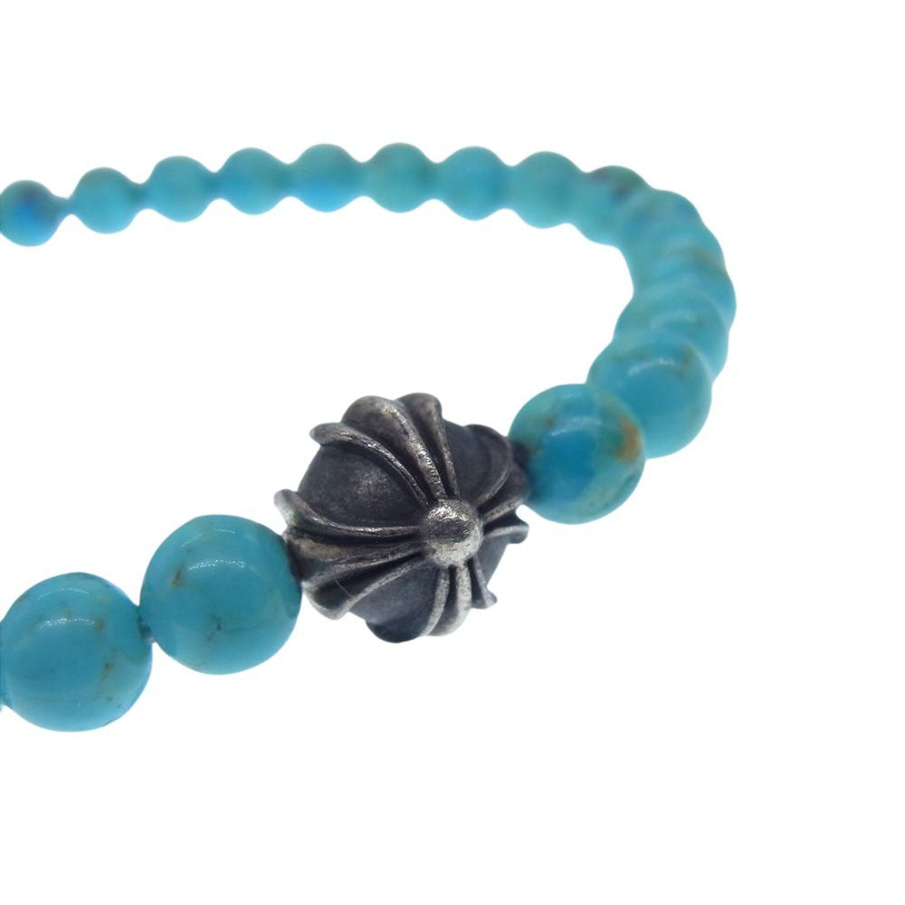 CHROME HEARTS クロムハーツ(原本無) BEAD 6mm ターコイズ ビーズ ブレスレット ライトブルー系【中古】