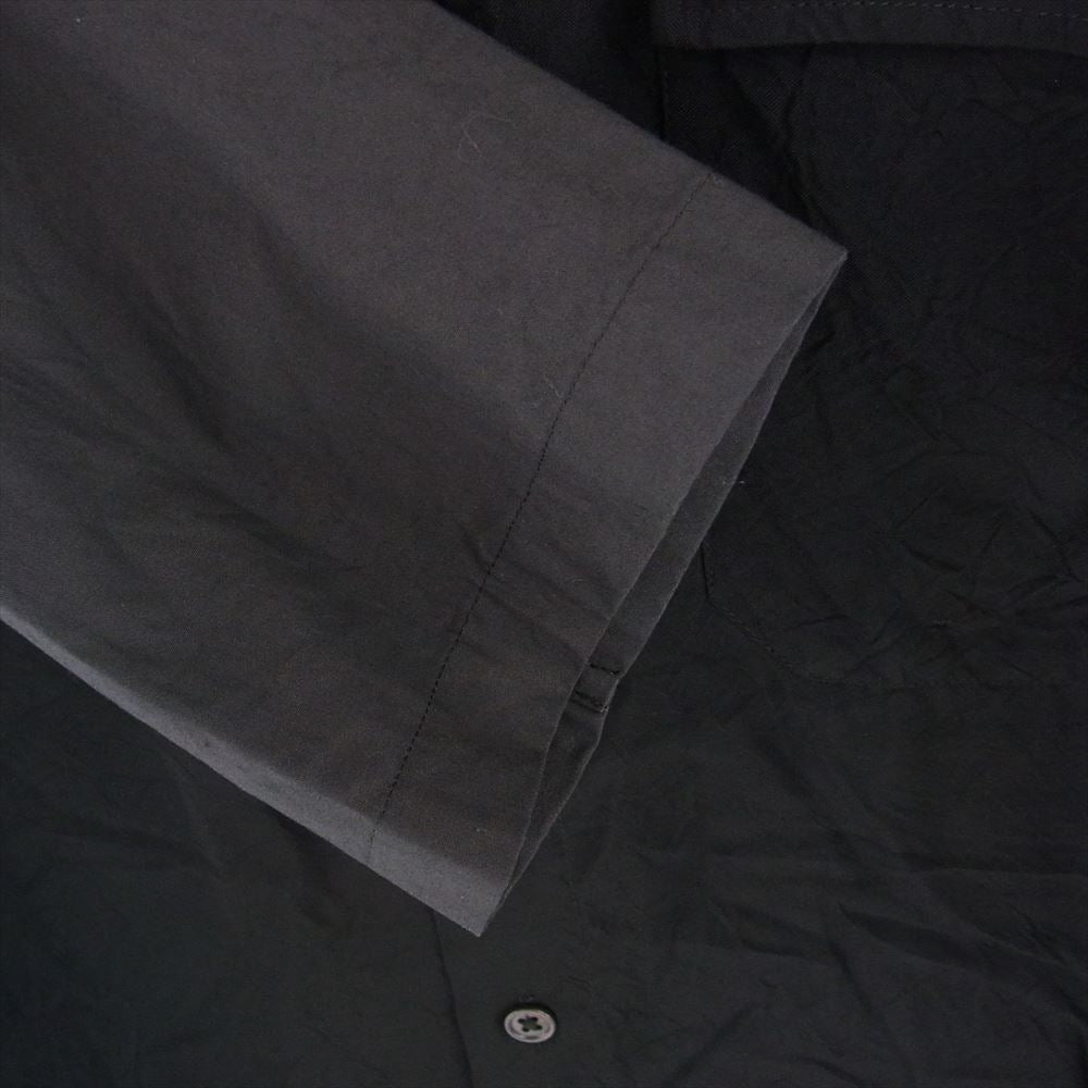 トーナイ 24SS TOH24SS-08 COLLARLESS SHIRT 強撚コットンブロード カラーレス 長袖 シャツ ブラック系 2【新古品】【未使用】【中古】