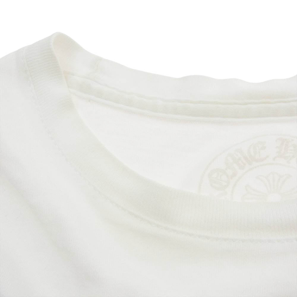 CHROME HEARTS クロムハーツ(原本無) スクロールラベル バック CHプラス プリント 長袖 ポケット付き Tシャツ カットソー ホワイト系 M【中古】
