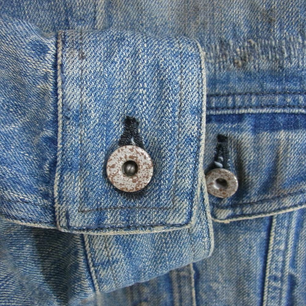 ISAMUKATAYAMA BACKLASH イサムカタヤマバックラッシュ 1308-04 13oz 13オンス カーフスエード ストレッチ デニム ジャケット インディゴブルー系 L【中古】