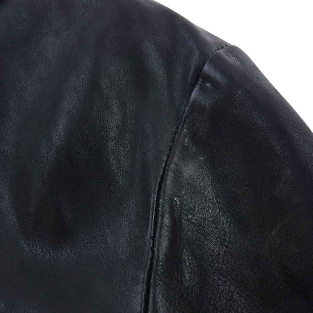 ISAMUKATAYAMA BACKLASH イサムカタヤマバックラッシュ in-1948-04 xx incarnation DOUBLE BREASTED ZIPPER BLOUSON JAPAN CALF LEATHER インカネーション 別注 ダブルブレスト カーフレザー ジップ ブルゾン レザー ジャケット ブラック系 L【中古】