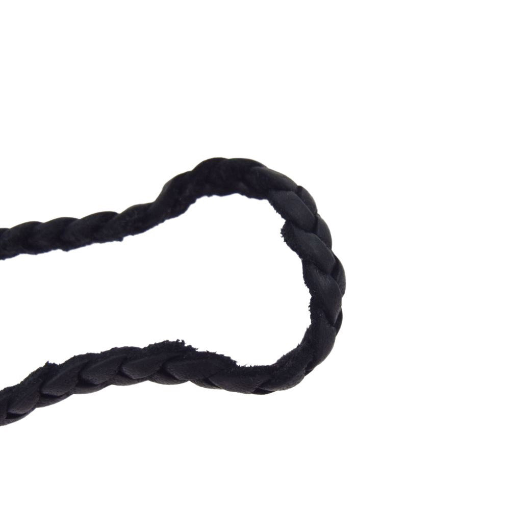 CHROME HEARTS クロムハーツ(原本無) LEATHER BRAID スクロール レザー ブレード ネックレス ブラック系【中古】