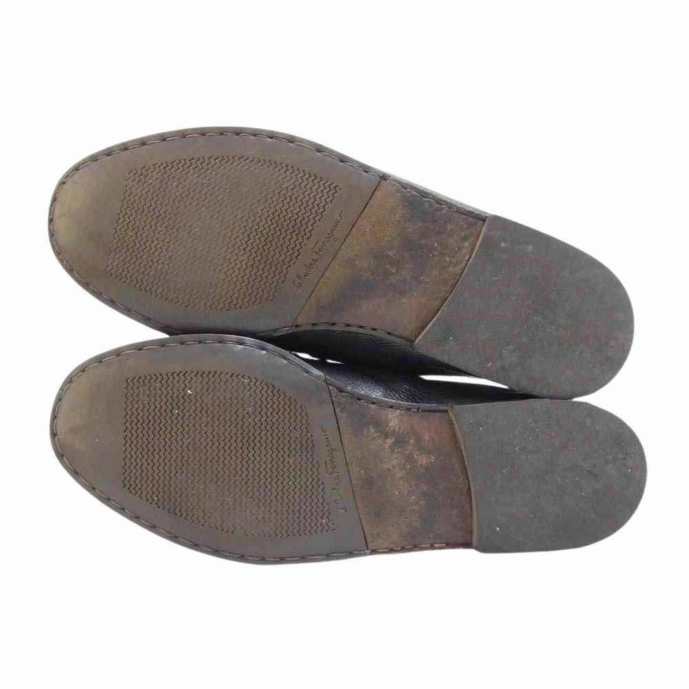 Salvatore Ferragamo サルヴァトーレフェラガモ UR18898 グレイン レザー コインローファー ブラック系 7 EE【中古】