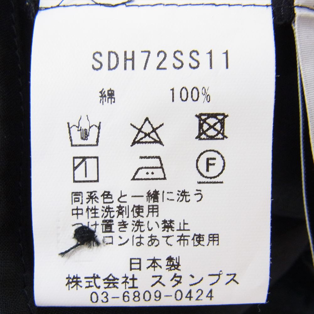 スタンプアンドダイアリー SDH72SS11 コットン タック 半袖 ブラウス ブラック系 サイズ表記無【中古】