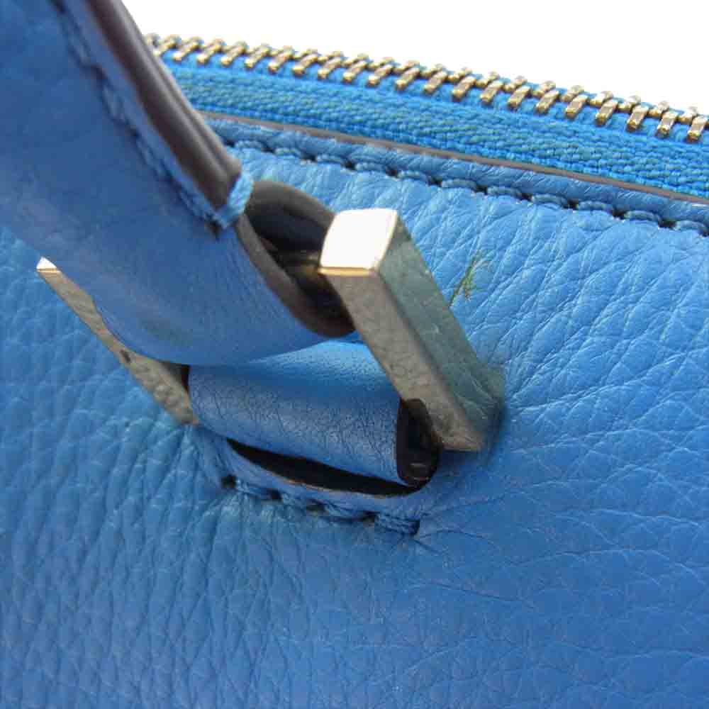 Michael Kors マイケルコース 35H4GHUS2L ハドソン ミディアム サッチェル 2WAY レザー ショルダー ハンド バッグ ブルー系【中古】