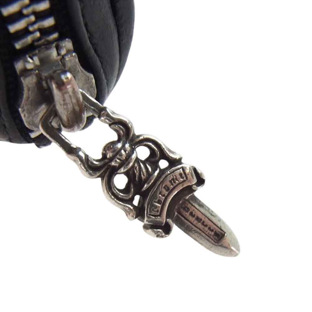 CHROME HEARTS クロムハーツ(原本無) REC F ZIP QUILTED キルティング フレア パッチ スクロールラベル ダガージップ ラウンドジップ ロング ブラック系【中古】