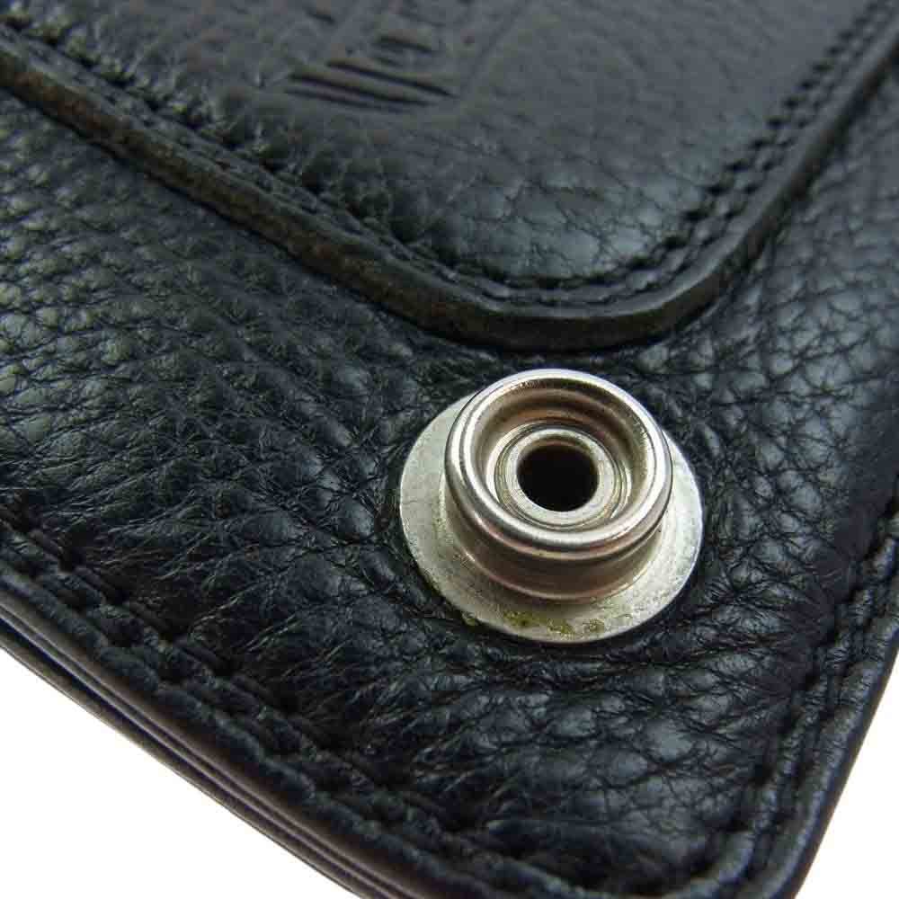 CHROME HEARTS クロムハーツ(原本無) 1ZIP 1ジップ クロスボールボタン レザーウォレット 財布 ブラック系【美品】【中古】
