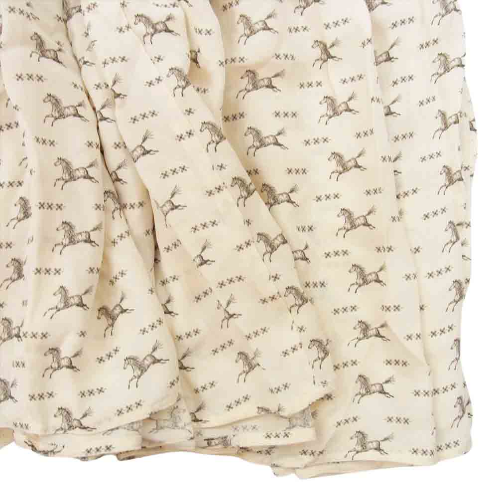 POLO RALPH LAUREN ポロ・ラルフローレン シルク ノースリーブ ワンピース 馬柄 総柄 オフホワイト系 SP【中古】