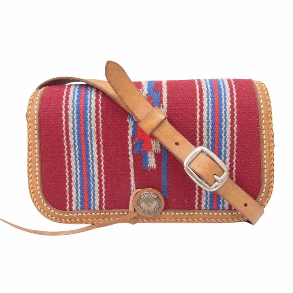 【未使用級】ラッキージョン　ラグショルダーバッグ　コンチョ　チマヨ柄　ウエスタン ラッキージョン ネイティブ ラグ チマヨ コンチョ レザー ショルダー