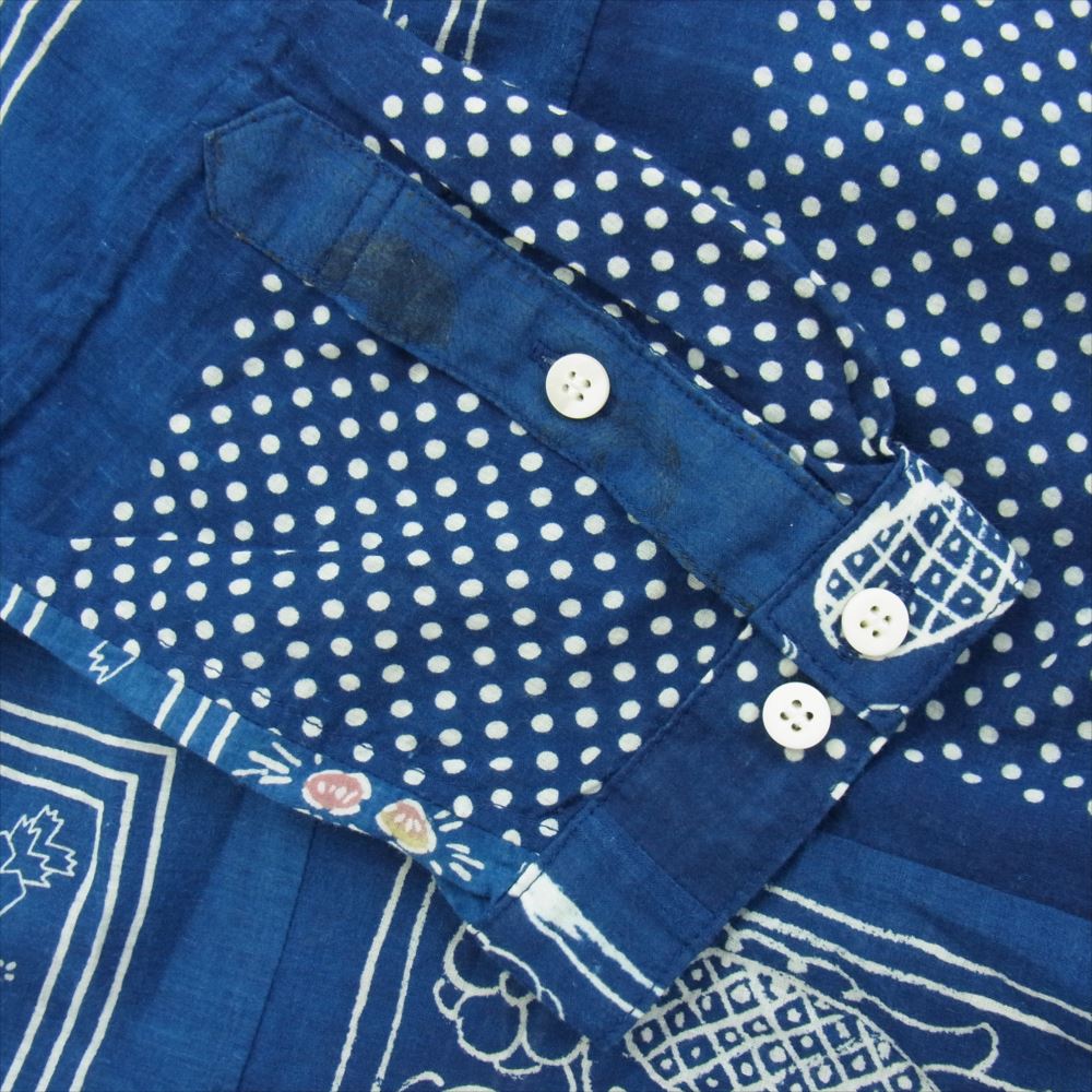 VISVIM ビズビム 21AW 0121205011010 TUNIC P.O. BANDANA バンダナ チュニック プルオーバー 長袖 シャツ ブルー系 2【美品】【中古】