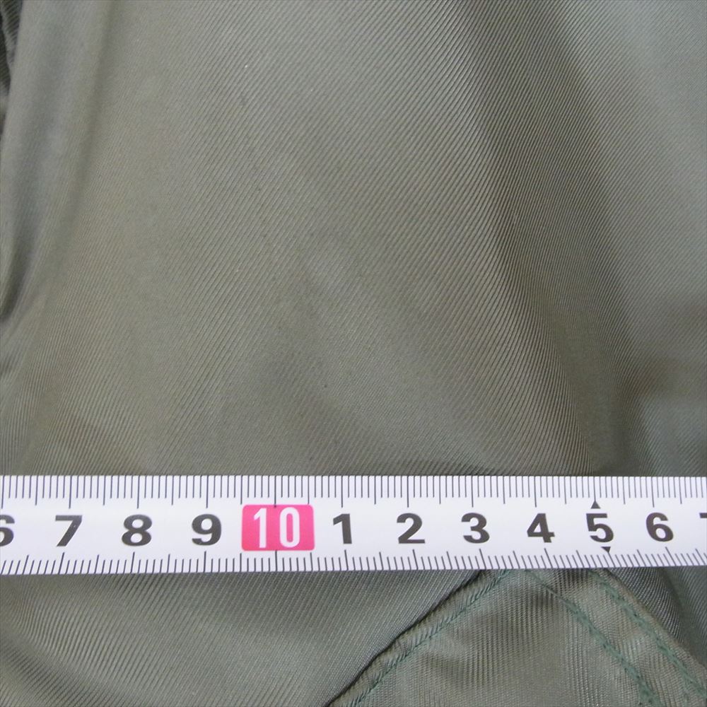 ユーエスアーミー MIL-J-83382C 90s USAF アルファ社 CWU ワッペン付きフライト ミリタリージャケット カーキ系 L【中古】