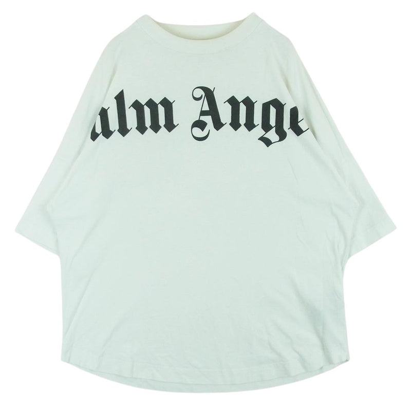 PALM ANGELS パームエンジェルス PMAA002R20413001 オーバーサイズ ロゴ プリント Tシャツ 半袖 ホワイト系 L【中古】