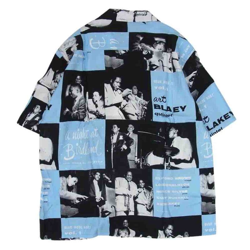 WACKO MARIA ワコマリア 24SS BLUENOTE-WM-HI03 BLUE NOTE HAWAIIAN SHIRT TYPE-3  ブルーノート レコード ハワイアン アロハ 半袖 シャツ ブルー系 M【新古品】【未使用】【中古】