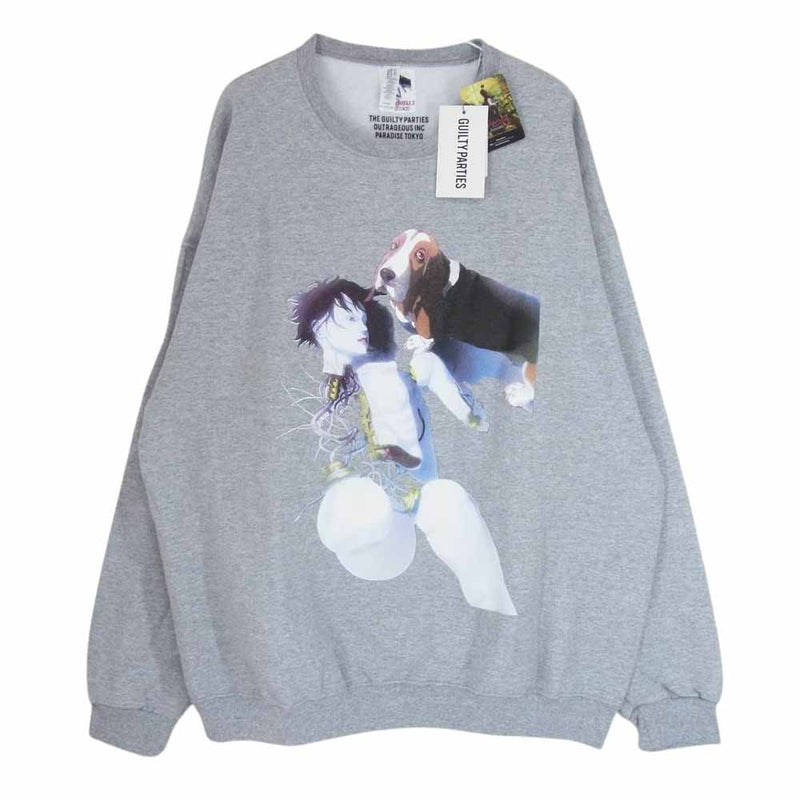 WACKO MARIA ワコマリア 24SS INNOCENCE-WM-SS01 × 攻殻機動隊 INNOCENCE CREW NECK SWEAT  SHIRT TYPE-1 イノセンス クルーネック スウェットシャツ グレー系 XXL【新古品】【未使用】【中古】