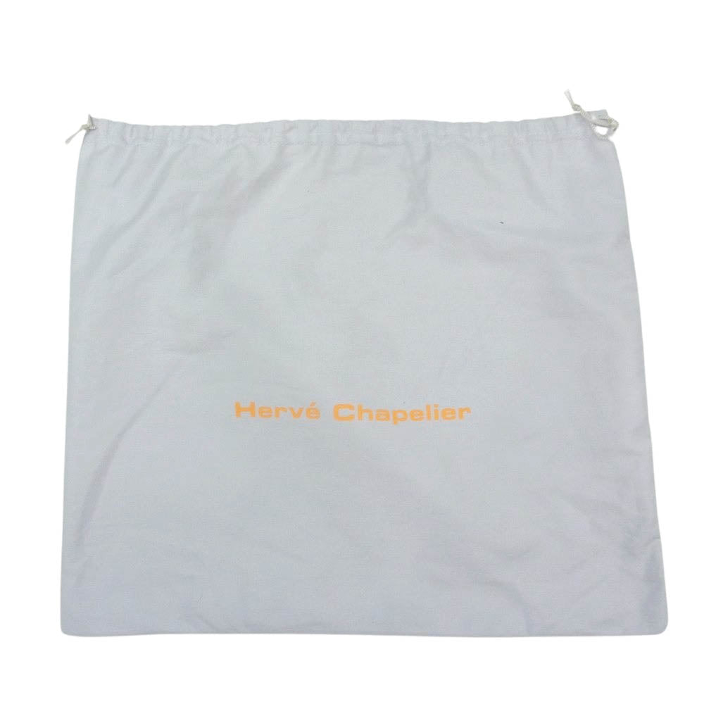Herve Chapelier エルベ・シャプリエ 707GP リュクス舟型 ハンドバッグ レザー バッグ M ブラン×ジョーヌ ホワイト系【美品】【中古】
