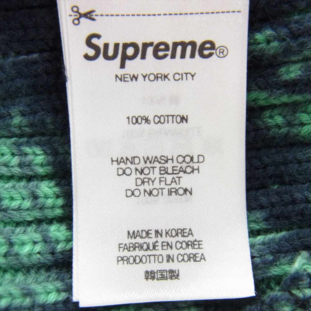 Supreme シュプリーム 24SS OVERDYED BEANIE SPLATTER GREEN オーバーダイ ビーニー スプラッターグリーン ニット帽 スモール ボックス ロゴ グリーン系 58【中古】