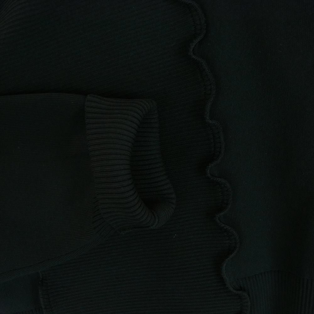ENFOLD エンフォルド 300HS270-2160 WAVE CARDIGAN ウェーブ クロップド ロングスリーブ カーディガン ブラック系 38【美品】【中古】