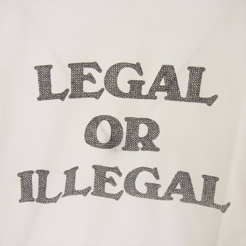 SASAFRAS ササフラス Legal or Illegal T リーガル オア イリーガル ロゴ 長袖 Tシャツ ホワイト ホワイト系 L【新古品】【未使用】【中古】