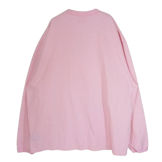 VETEMENTS ヴェトモン 22SS UE52TR280P Logo Label Tee ロゴラベル ロングスリーブ 長袖 Tシャツ カットソー ピンク系 XL【中古】