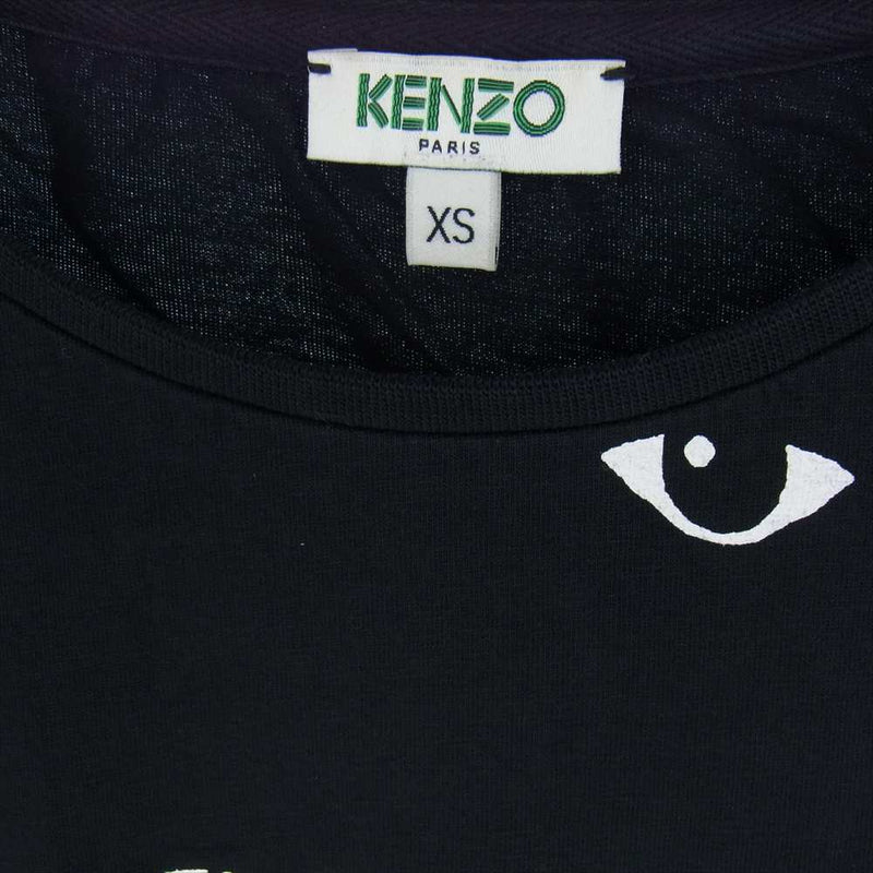 KENZO ケンゾー 目 総柄 ワッペン 半袖Tシャツ ブラック系 XS【中古】