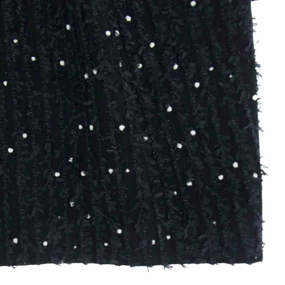 YOKO CHAN ヨーコチャン YCD-519-440 Tweed Baroon Dress ツイード バルーン ドレス ワンピース ドット柄 ブラック ネイビー系 36【中古】