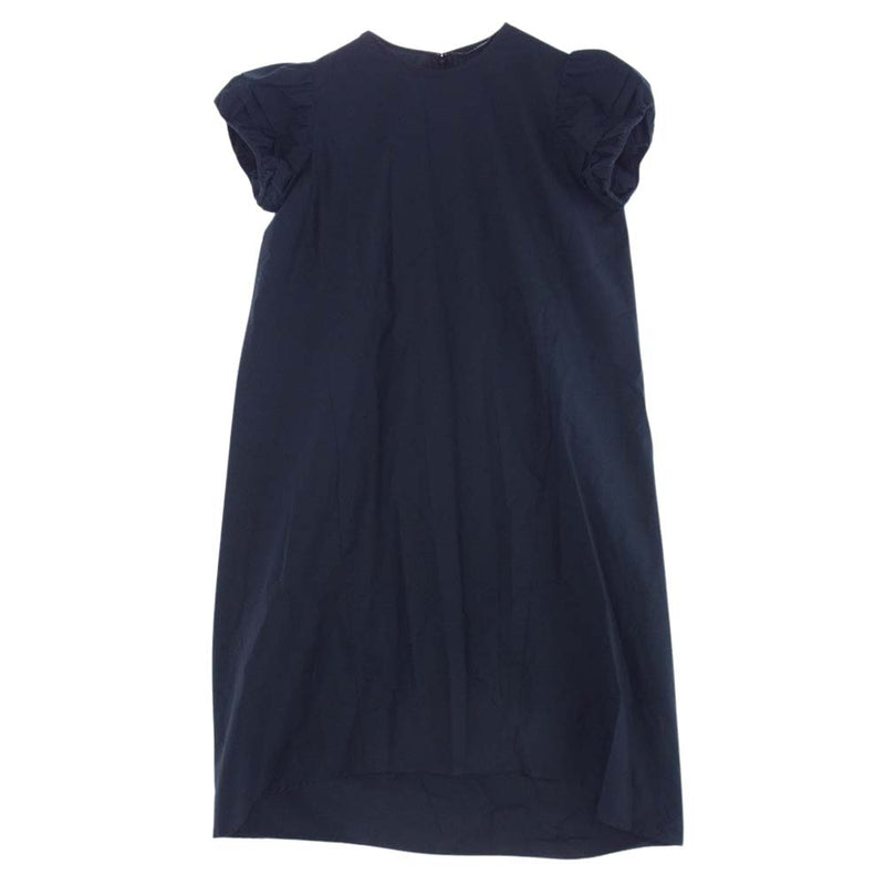 YOKO CHAN ヨーコチャン YCD-220-586 Back Gathered Cotton Dress コットン パフスリーブ ワンピース  ネイビー系 36【中古】