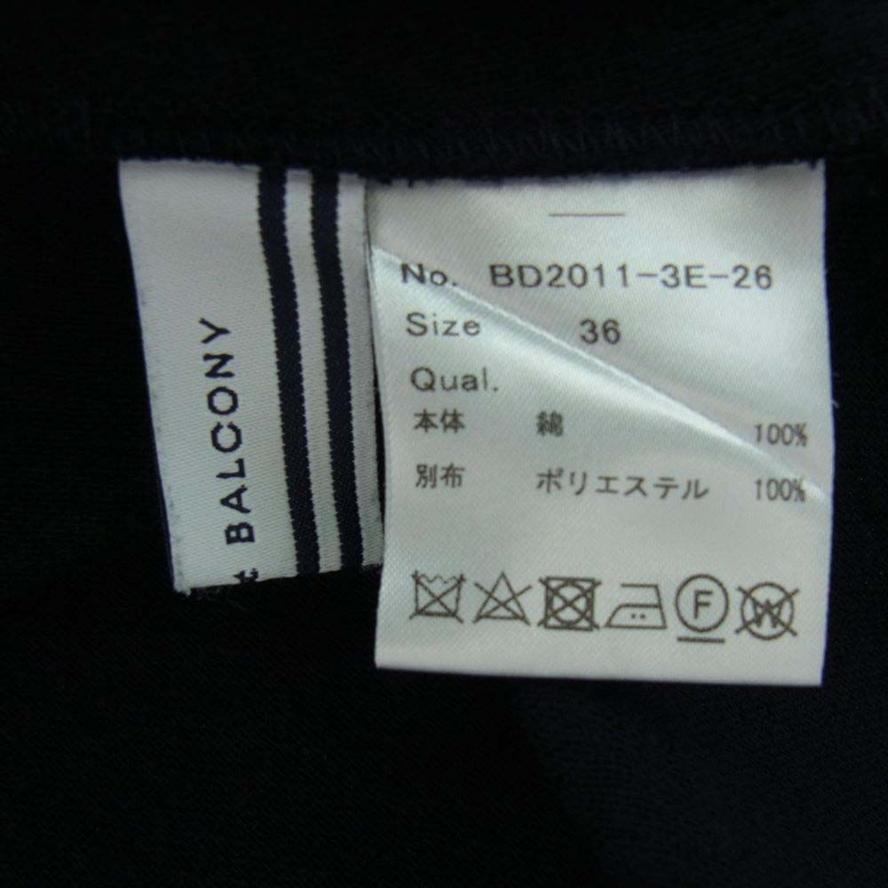 ボーダーズ アット バルコニー BD2011-3E-26 RESORT DRESS リゾート ドレス パフスリーブ 半袖 ワンピース ブラック ブラック系 36【中古】