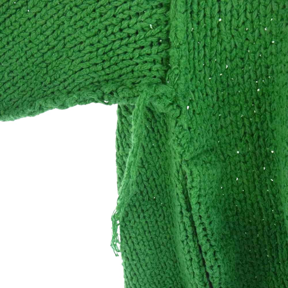 Sacai サカイ 23SS 23-03015M knit サイドスナップボタン スリット コットン クラッシュ ニット グリーン系 1【中古】