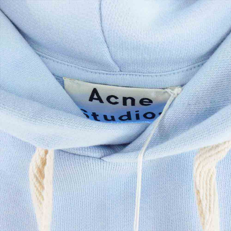 ACNE STUDIOS アクネストゥディオズ FERRIS LOGO BI0020 ロゴ プリント プルオーバー パーカー ライトブルー系  S【美品】【中古】