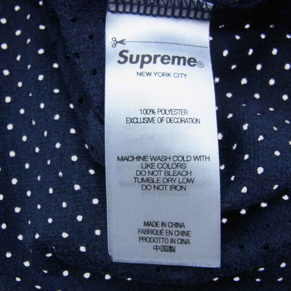 Supreme シュプリーム 24SS Ultrasuede Mesh Baseball Jersey ウルトラ スエード メッシュ ベースボール ジャージ 半袖 カットソー ネイビー系 M【中古】