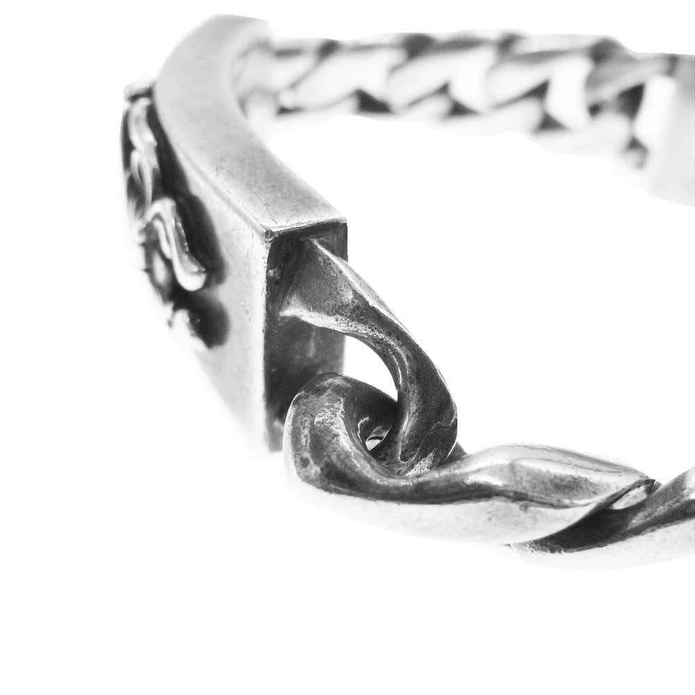 CHROME HEARTS クロムハーツ(原本無) ID DBL FLRL DGGR ダブルID フローラルクロス ダガー ブレスレット【中古】