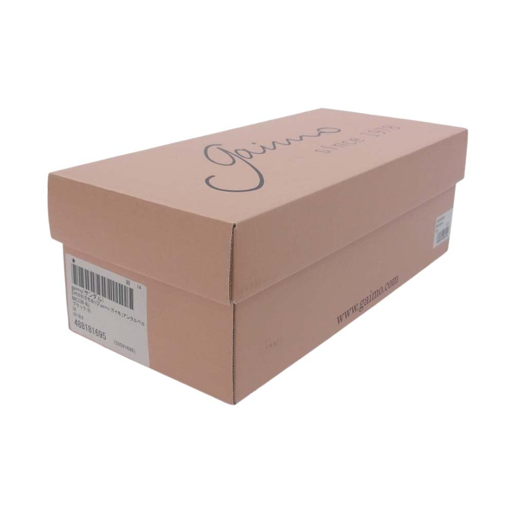 ガイモ ベルト ウェッジソール レザー サンダル ブラック系 38【極上美品】【中古】