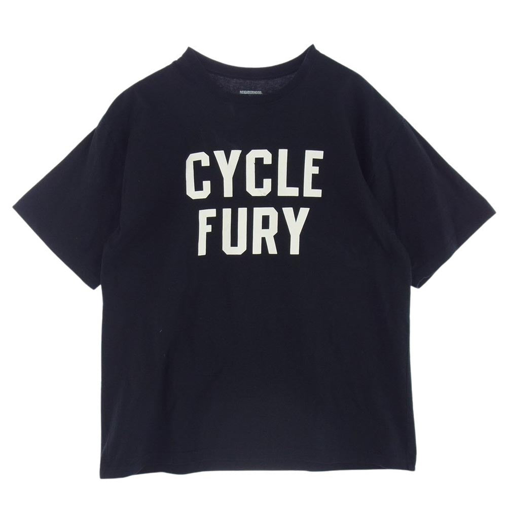 NEIGHBORHOOD ネイバーフッド CYCLE FURY S/S TEE ロゴ バックプリント 半袖 クルーネック Tシャツ ブラック系 L【中古】