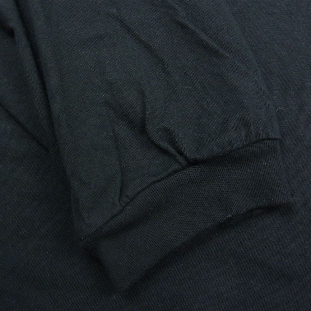 FEAR OF GOD フィアオブゴッド ESSENTIALS LS TEE エッセンシャルズ ラバーパッチ フロッキーロゴ オーバーサイズ 長袖Tシャツ ブラック系 L【中古】