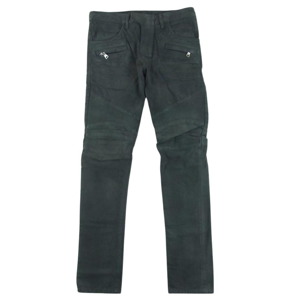 BALMAIN バルマン バイカー スキニー デニム パンツ グレー系 30【中古 