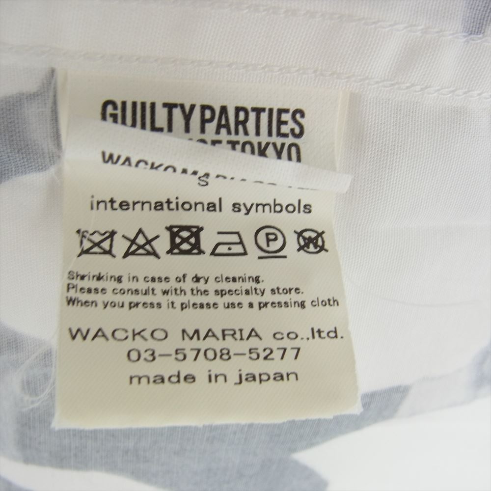 WACKO MARIA ワコマリア 20SS BOB MARLEY S/S HAWAIIAN SHIRT ボブ マーリー ハワイアン 半袖 シャツ ホワイト系 S【中古】